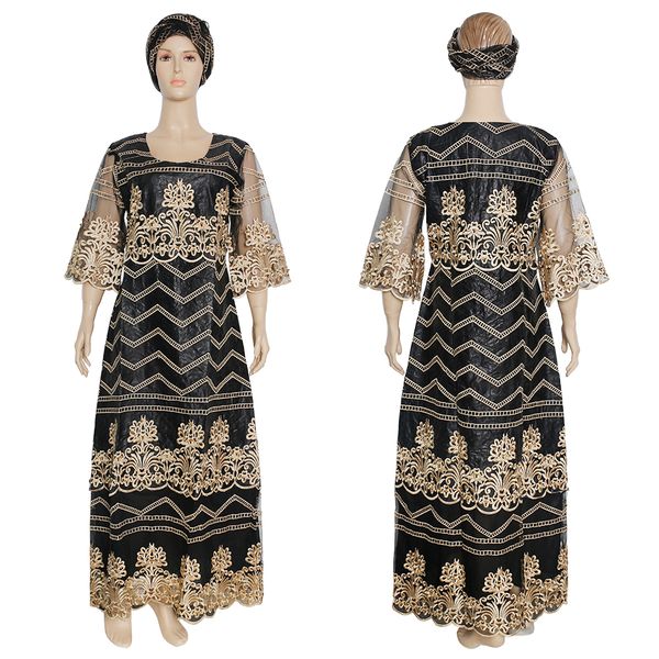 

2021african lace dresses for women dashiki ankara long dress plus size maxi robe african clothing turban 2021 new year outfit, Red