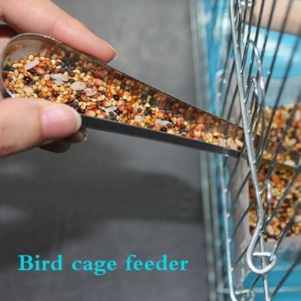 

other bird supplies 1pcs cage stainless steel feeder feeding supply parrot pigeon accessory feed containers