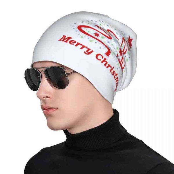 

brand cap beanies merry christmas card tree man's woman's knit hat, Blue;gray