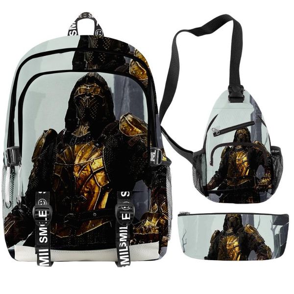 

backpack 2021 mortal shell men waterproof 3pcs/set boys girls cartoon schoolbag women oxford large capacity travel