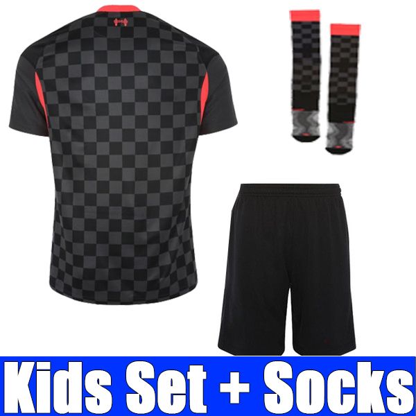 

20/21 kids soccer jersey football shirts full sets with socks, Black;yellow