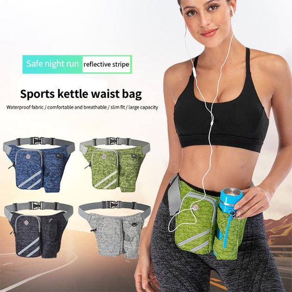 

outdoor bags running waist water bottle holder camping hiking fitness multifunctional waterproof sports cycling phone bag