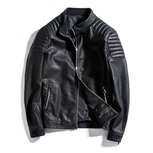 

spring autumn biker leather jacket men fur coat motorcycle pu casual slim fit outwear male black clothing plus size m-4xl, Black;brown