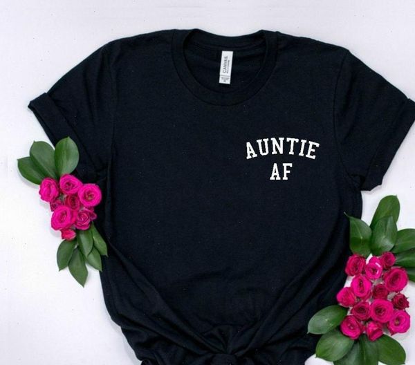 

women t shirts auntie af pocket print tshirt cotton funny shirt gift for lady yong girl street tee a, White