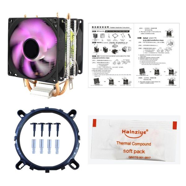 

fans & coolings home 6 heat-pipes heat dissipation radiator silent dual fan replacement professional 3 lines universal cpu cooler stable cop