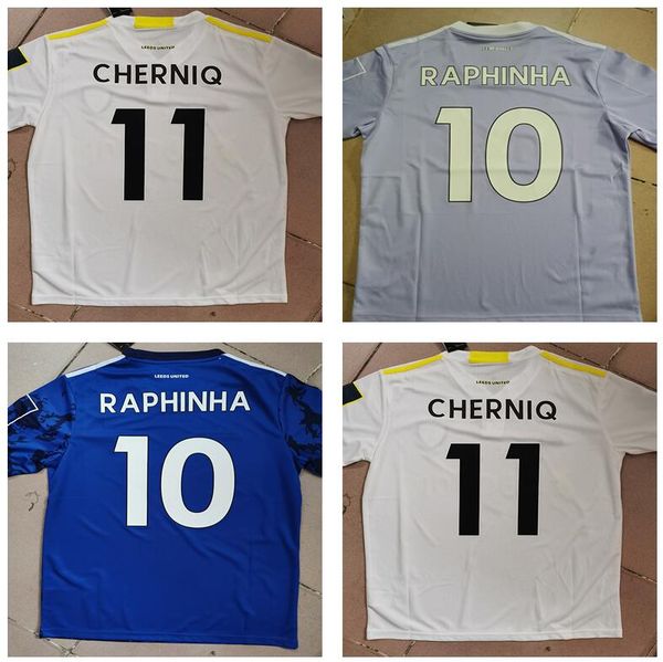 

football jerseys 3rd purple 21/22#9 bamford home white soccer jersey #10 raphinha away blue shirt 2021/2022 men kids uniforms mbcv, Black;yellow