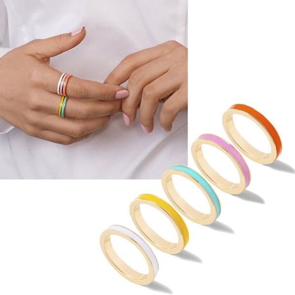 

wedding rings european and american jewelry alloy drip ring multi-color exquisite all-match trend for girlfriend women, Slivery;golden