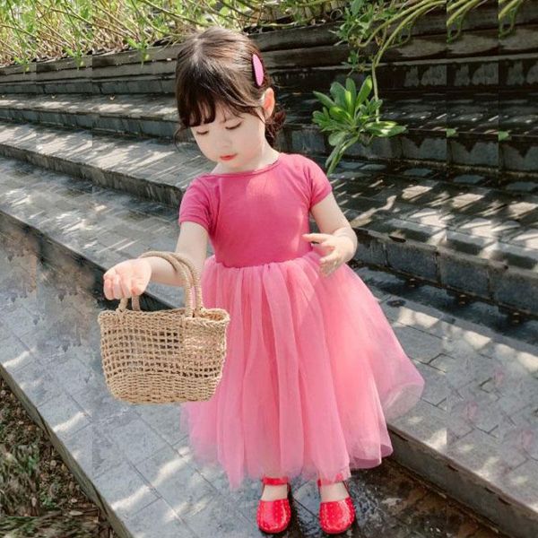 

girl's dresses 2-7 years old girls clothes summer dress baby birthday party korean comfortable and breathable fashion quality children, Red;yellow
