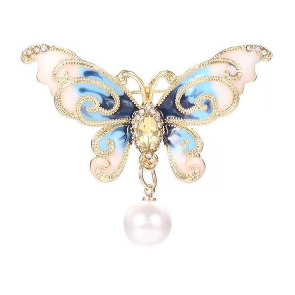 

fashion colorful butterfly brooches metal crystal rhinestones brooch animal pins banquet wedding bouquet gifts, Gray
