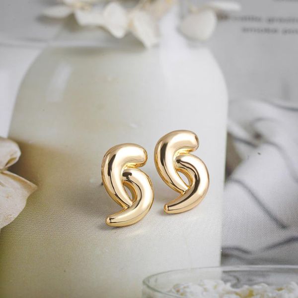 

stud arrivals exquisite yinyang geometric earrings for women fashion jewelry gold color metal statement piercing earring, Golden;silver