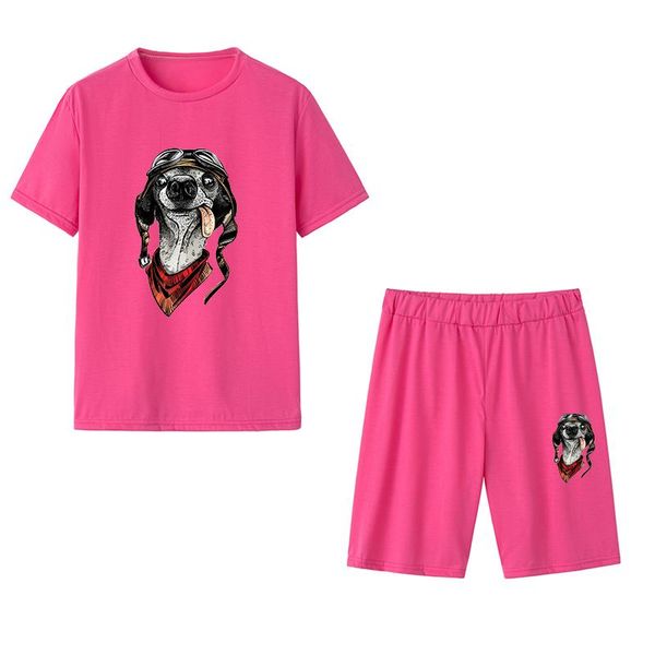 

women's tracksuits dog print summer sets for woman female multi color + shorts clothing mujer harajuku lady homme wearing yoga sui, Gray