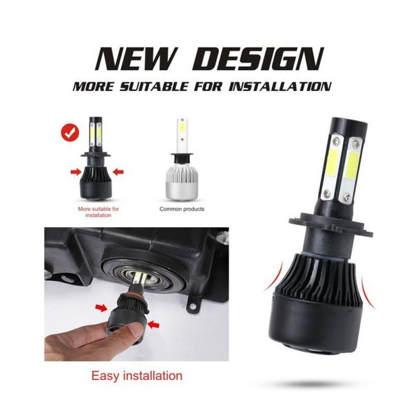 

car headlights 1 pair h4/h7/h11/9005/9006 x7 headlight bulb 72w 8000lm 6500k lamp