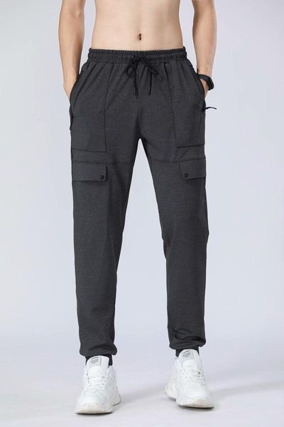 

men pure cotton joggers pants fashionable overalls trousers casual pockets mens fitness exercise hallen running, Black;blue