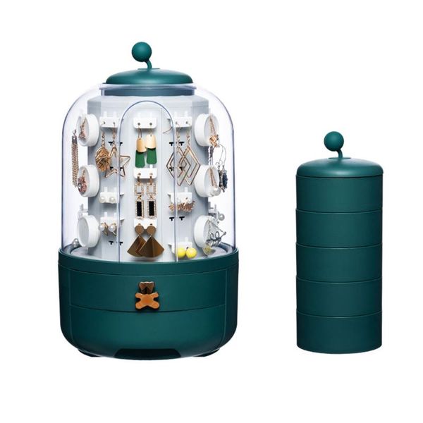 

jewellery organizer rotating box with 39 hooks small items case #w0 storage boxes & bins