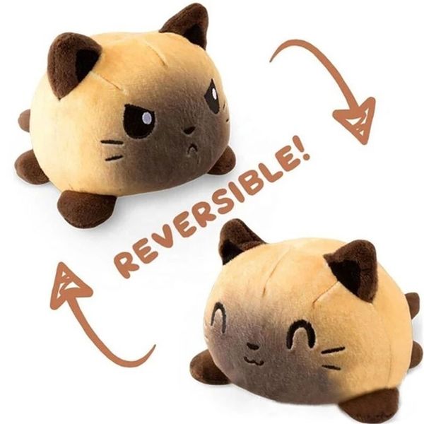 

reversible cat plush toy cute animal flip ocs doll