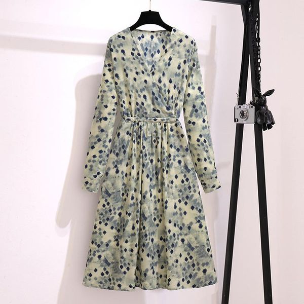 

maternity dresses long sleeve v-neck beautiful dress fashion printing loose pregnancy floral plus size pregnant woman, White