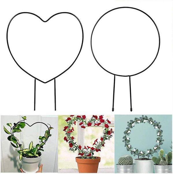 

planters & pots metal garden trellis for climbing plants flower heart round shape plant holder bracket wrought iron fixed pole