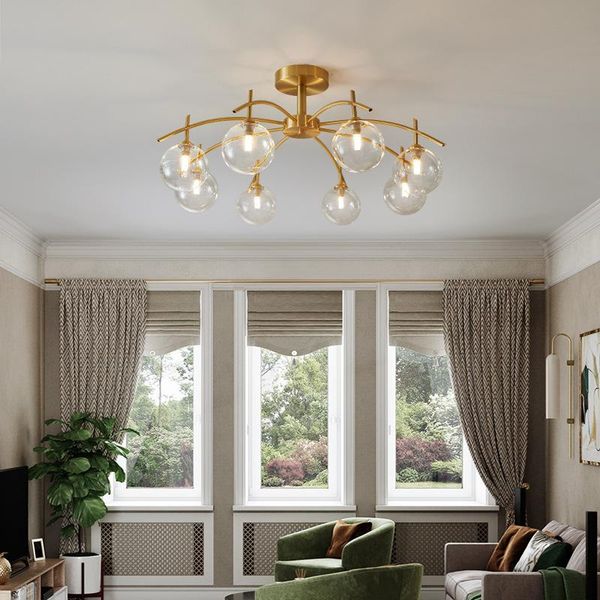 

pendant lamps nordic luxury copper magic bean molecular chandelier for living room bedroom dining lamp