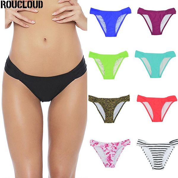 

two-piece suits women low waist swim pants print swimsuit ruched bikini bottom 2021 summer swimwear girls briefs sporty shorts b606