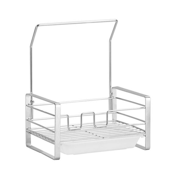 

hooks & rails home large capacity bathroom kitchen toilet space saving sponge caddy no drilling with adhesive stainless steel draining rack