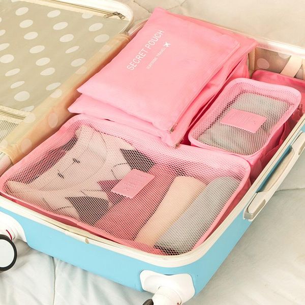 

toiletry kits travel set 6psc/set for traveling packing cube clothes tidy storage bags luggage suitcase pouch kit bag accessories