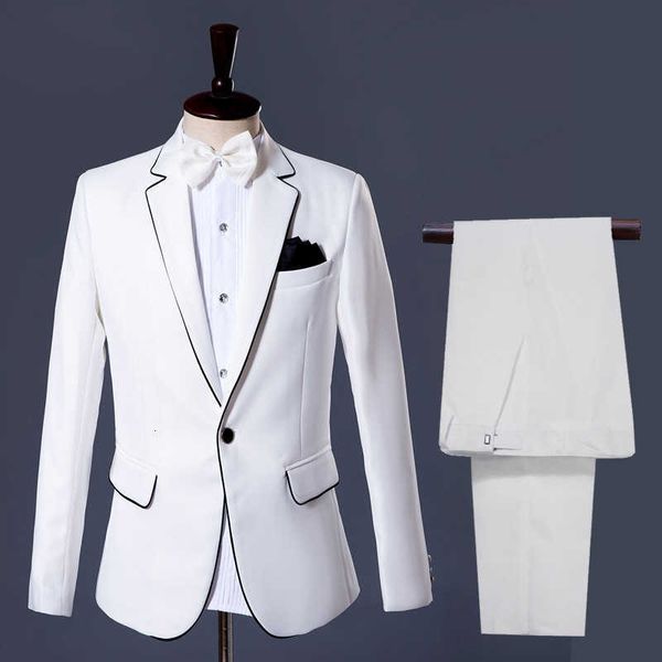 

men's suits & blazers white with two-piece jacket smart casual suit prom party s for man shawl /groom/wedding/prom s w5fs, White;black