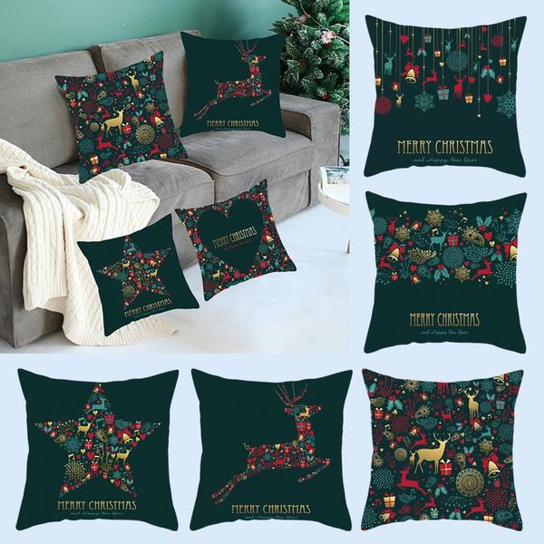 

pillow case 2021 christmas red and green pillowcase printed sofa cushion cover explosive home