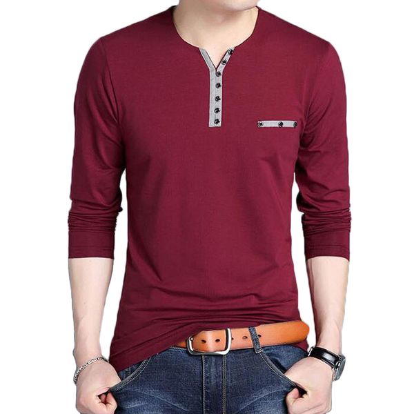 

new 2020 tshirt t-shirt men fashion long sleeve cotton tee shirts mens autumn casual slim fit t shirt clothes camiseta masculina, Black;brown