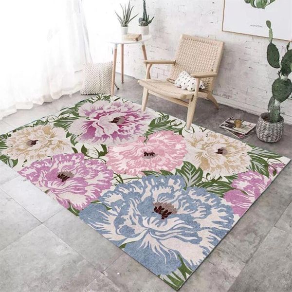 

carpets american rose blue flowers living room bedroom doormat bed side floor mat wardrobe rug home decor large carpet sofa
