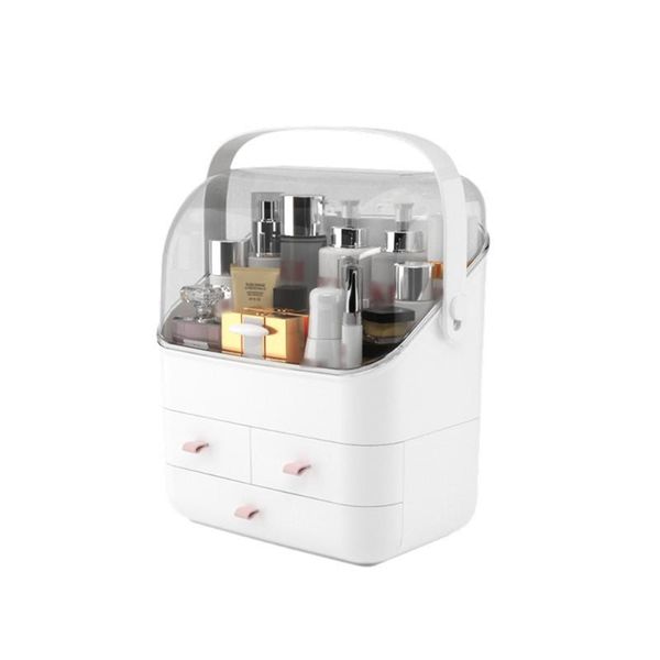 

transparent makeup jewelry case waterproof cosmetic box multifunctional travel organizer drawer home storage boxs boxes & bins