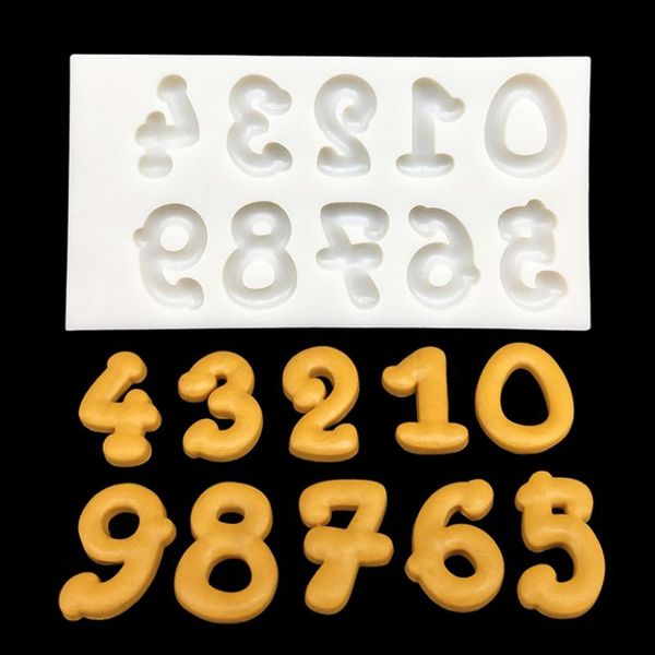 

baking moulds number silicone sugarcraft mold cupcake chocolate fondant cake decorating tools