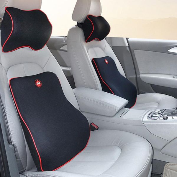 

seat cushions driver neck pillow memory foam back support for car knitting cushion headrest lumbar spine four seasons