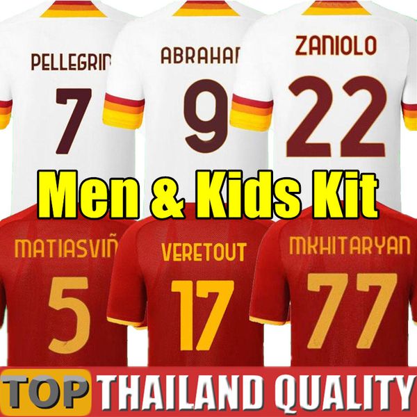 

soccer jersey zaniolo dzeko pastore rome shomurodov matias viÃ±a totti kluivert kolarov as 21 22 roma football shirt set men kids kit uniform, Black;yellow