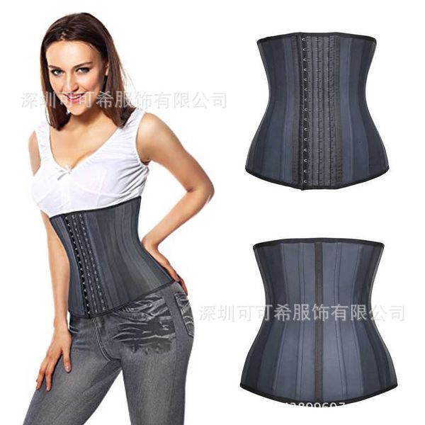 

waist tummy shaper 25 steel bone rubber molded clip waist trainer belt