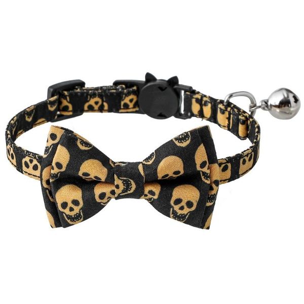 

cat collars & leads bonzerpet pet hallowmas collar bell bowknot adjustable necklaceÂ safety breakaway small dogÂ nylon kitten 1pc