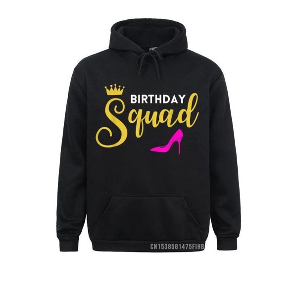 

men's hoodies & sweatshirts birthday squad sweatshirt for women funny tees hoodie /autumn men vintage clothes 2021 long sleeve, Black