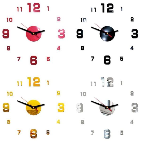 

wall clocks clock mirror stickers creative diy living room removable art decal sticker home decor modern decoration