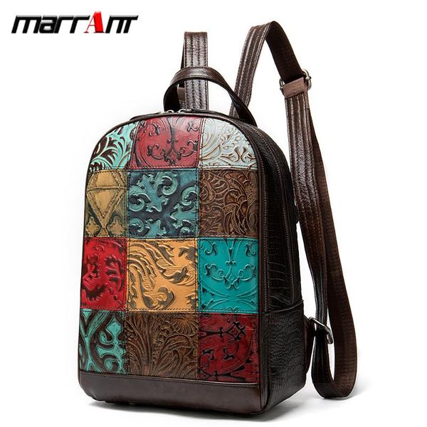 

backpack 2021 outdoor casual men and women leather stitching large-capacity