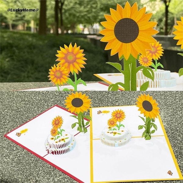 

greeting cards sunflower 3d -up card handmade for birthday anniversary