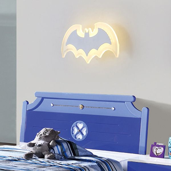 Bat creativo lampada da parete soggiorno camera da letto comodino luce corridoio lampade scale lampade da parete camera dei bambini dei cartoni animati