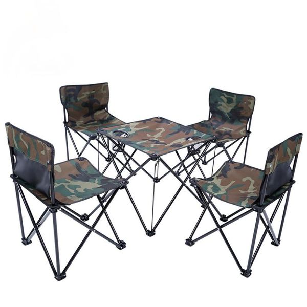 

set outdoor portable folding table and chair combination barbecue camping self-driving tour picnic furniture bbq fishing accessories