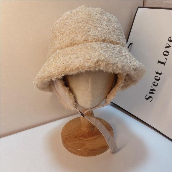 

wide brim hats casual for women autumn winter bucket hat removable cotton foldable ear warmer cap female girl windproof 2021, Blue;gray