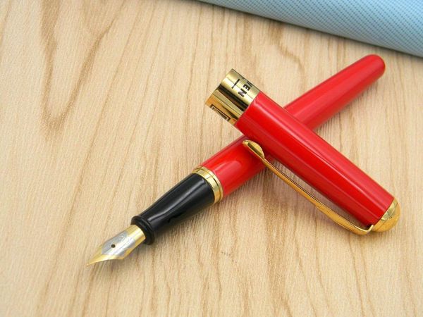 

chinese red calligraphy golden metal gift fountain pen pens