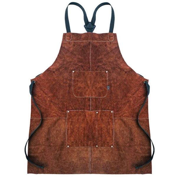 

aprons outdoor camping bbq apron thick leather home kitchen wear-resistant overalls