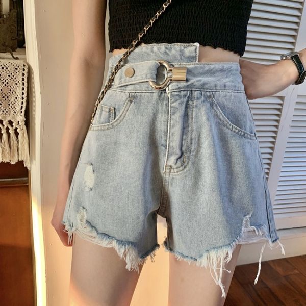 

2021 new popular products in : women's mesh red jeans, metal buttons, high waist, wide legs, light, casual, porous yk02, Blue