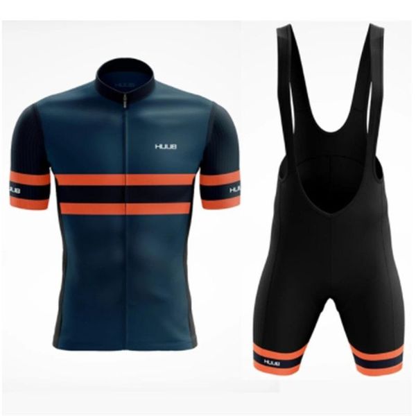 

racing sets huub cycling set 2021 clothing pro team jersey kit men short sleeve mtb clothes bike uniforme ropa ciclismo hombre, Black;blue
