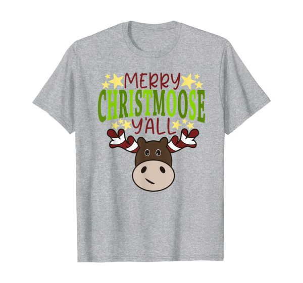 

merry christmoose y'all funny moose t-shirt, White;black