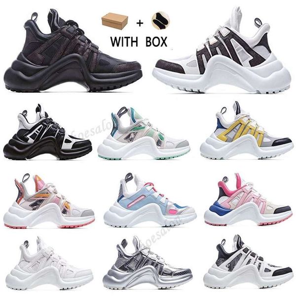 

2021 fashion casual shoes block archlight genuine leather dad shoe sneakers mens womens women men mesh black breathable bows platform xiangh