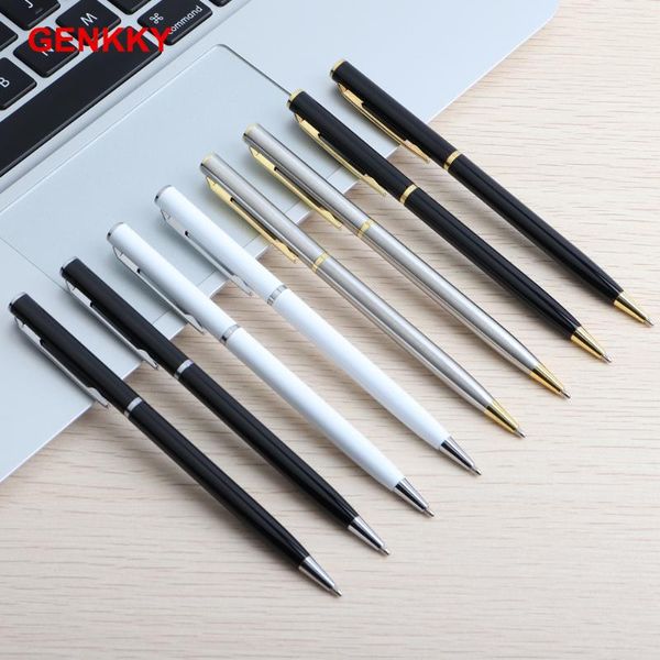 

pcs/set ballpoint pen core metal ball pens for school office rotating old oil stationery supplies, Blue;orange