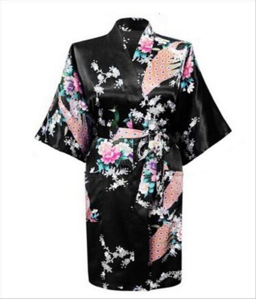 

bride bridesmaid wedding dressing womens sleepwears robe gray kimono bath gown large size xxxl sleepwear floral nightgown party, Black;red